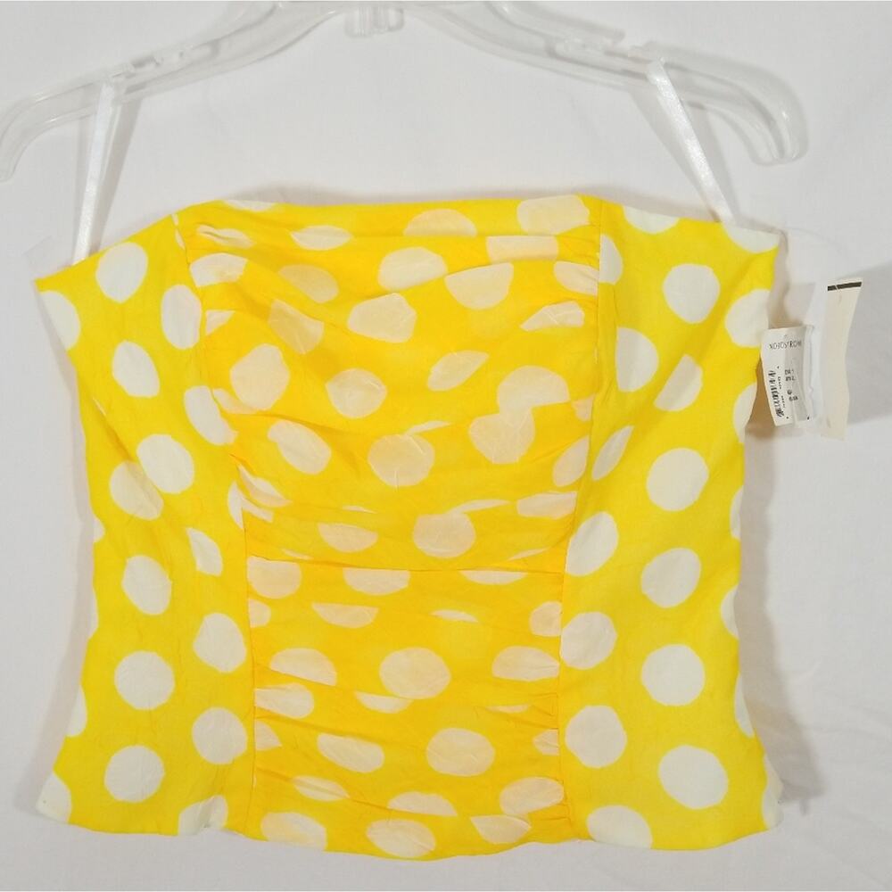 NWT Finley bright yellow polka dot bustier top ☀️